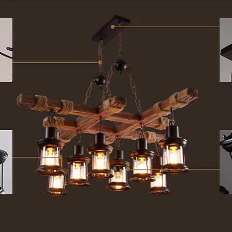 Rustic Lantern Chandelier