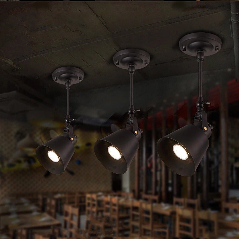 Industrial Ceiling Spotlight with Adjustable Shade