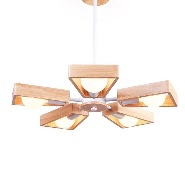 Modern Wooden Frame Ceiling Light