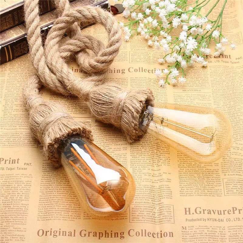 Rustic Rope Bulbs Rustic Rope Pendant LightsBring a natural, rustic charm to your space ...