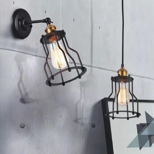 Industrial Cage-Style Wall and Pendant Lights