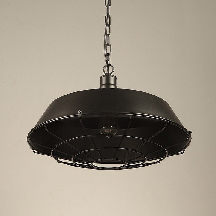 Industrial Black Cage Pendant Light