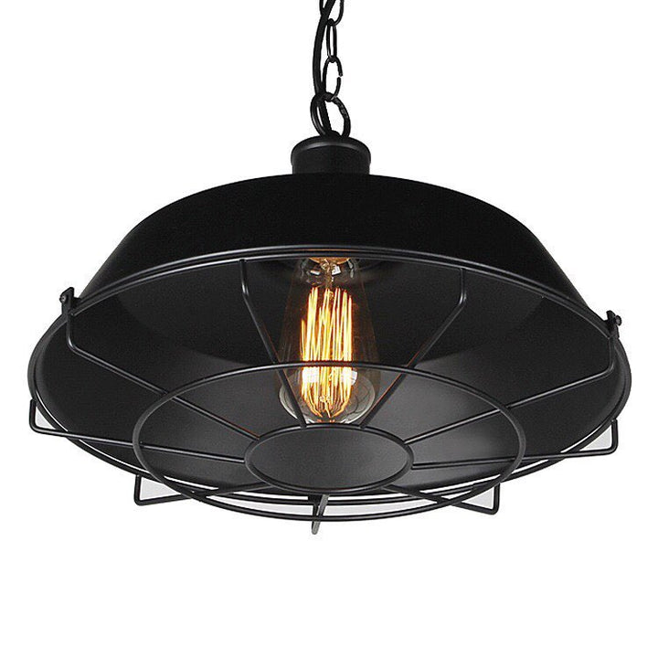 Industrial Black Cage Pendant Light