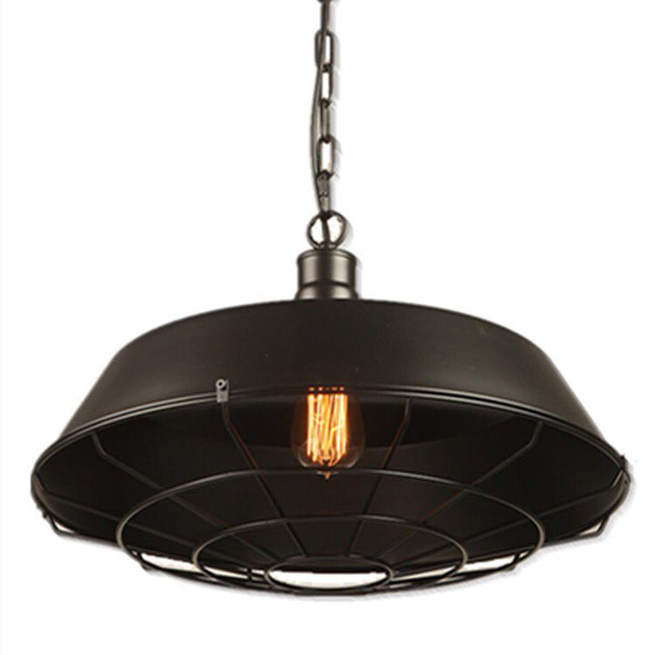 Industrial Black Cage Pendant Light