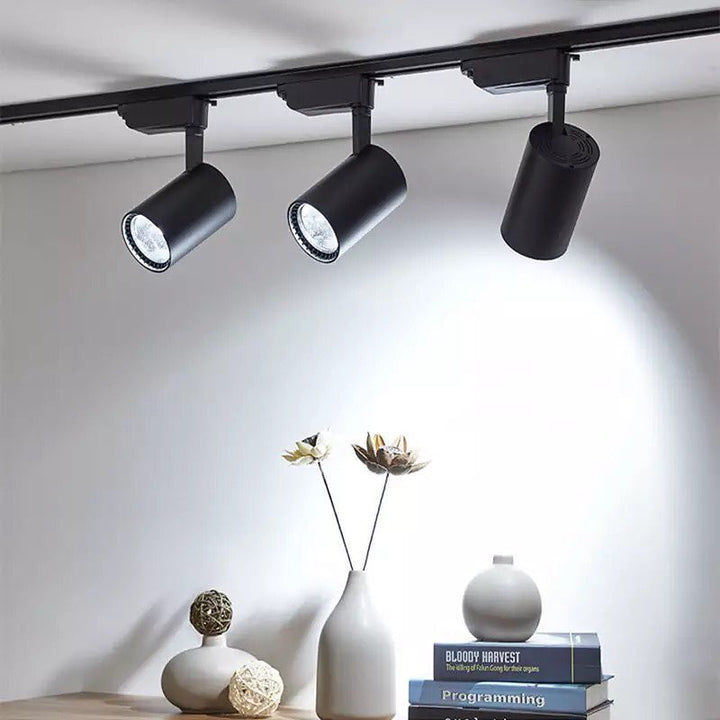 Modern LED Track Lighting with Black Spotlights