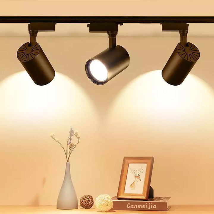 Modern LED Track Lighting with Black Spotlights