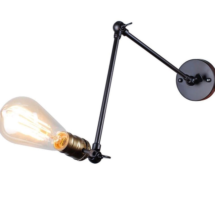 Adjustable Industrial Wall Lamp with Swing Arm