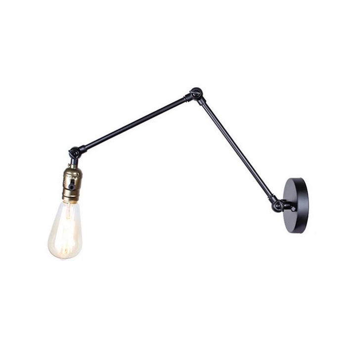 Adjustable Industrial Wall Lamp with Swing Arm