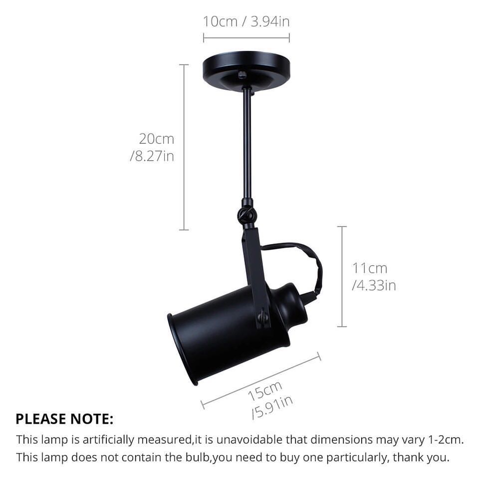 Industrial Adjustable Black Ceiling Spotlight