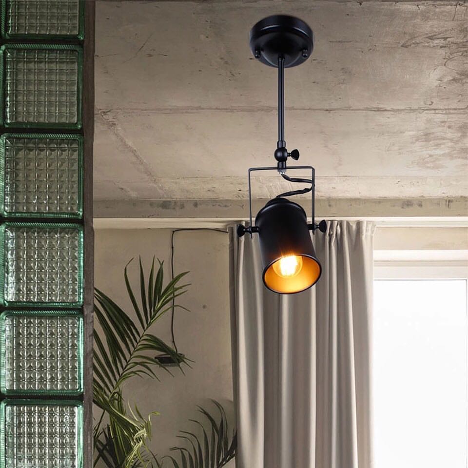 Industrial Adjustable Black Ceiling Spotlight