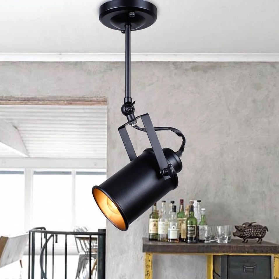 Industrial Adjustable Black Ceiling Spotlight