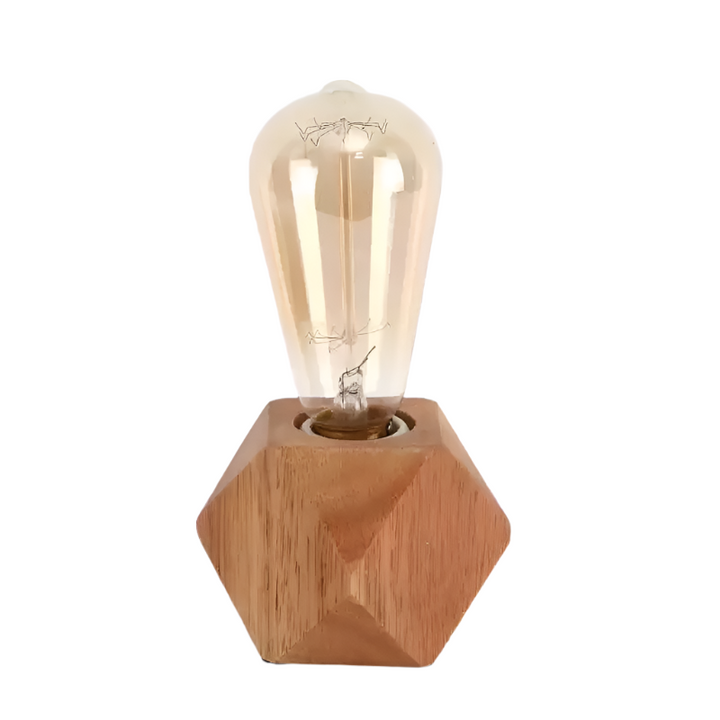 Geometric Wooden Base Table Lamp