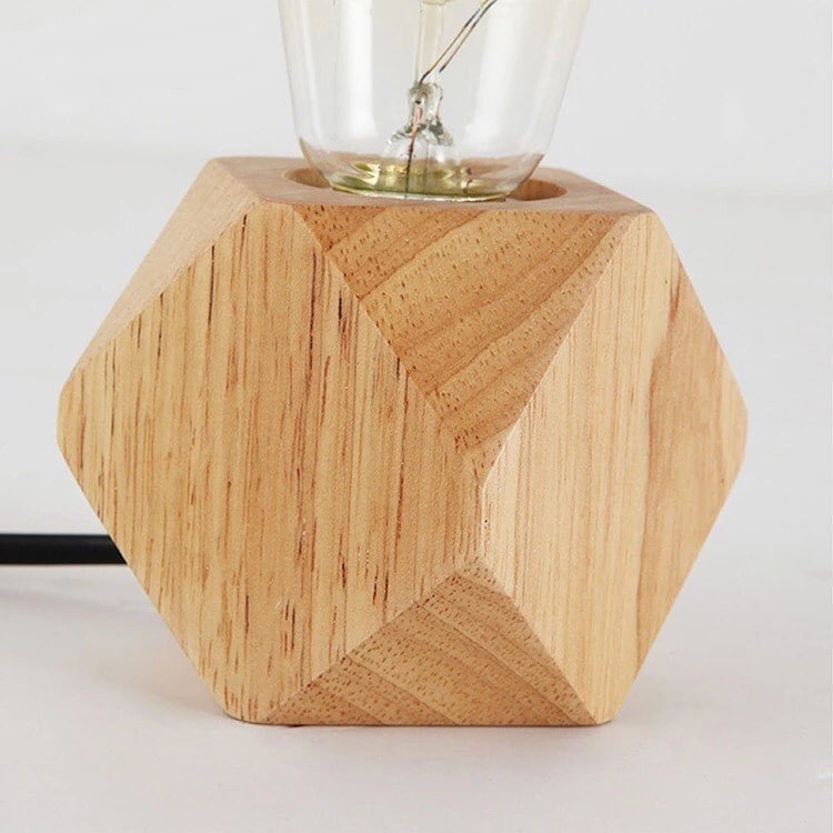 Geometric Wooden Base Table Lamp