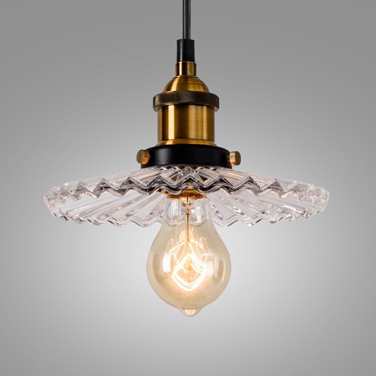 Vintage Industrial Multi-Light Chandelier with Glass Shades