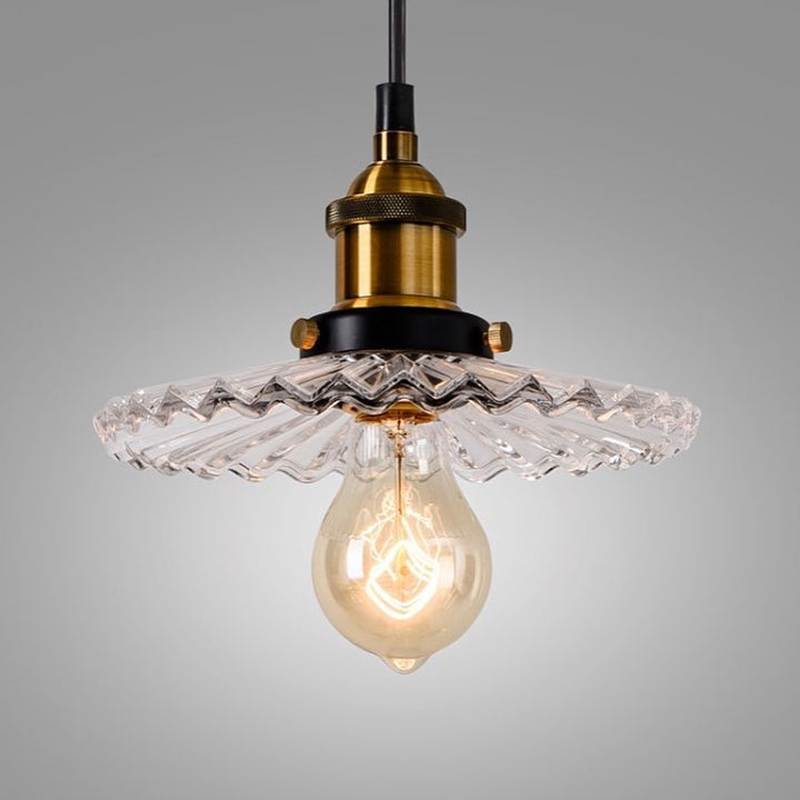 Vintage Industrial Multi-Light Chandelier with Glass Shades