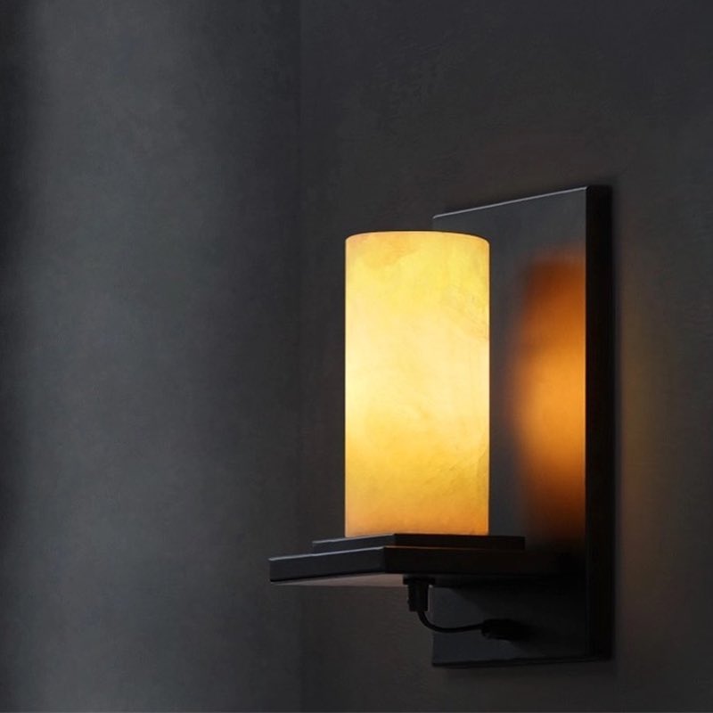 Modern Wall Light with Alabaster Marble