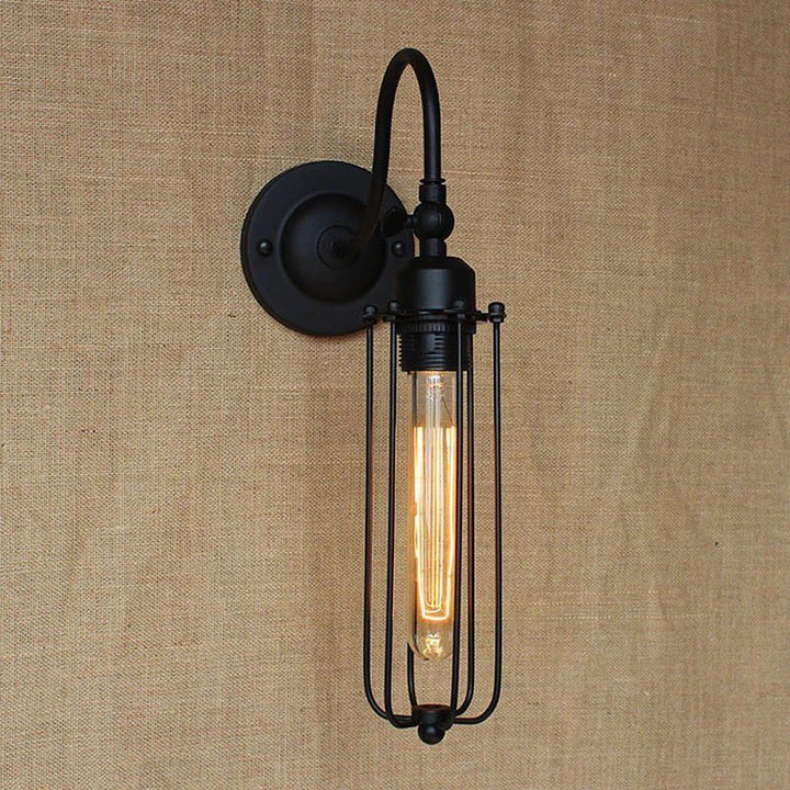 Vintage Industrial Wall Light with Cage Design