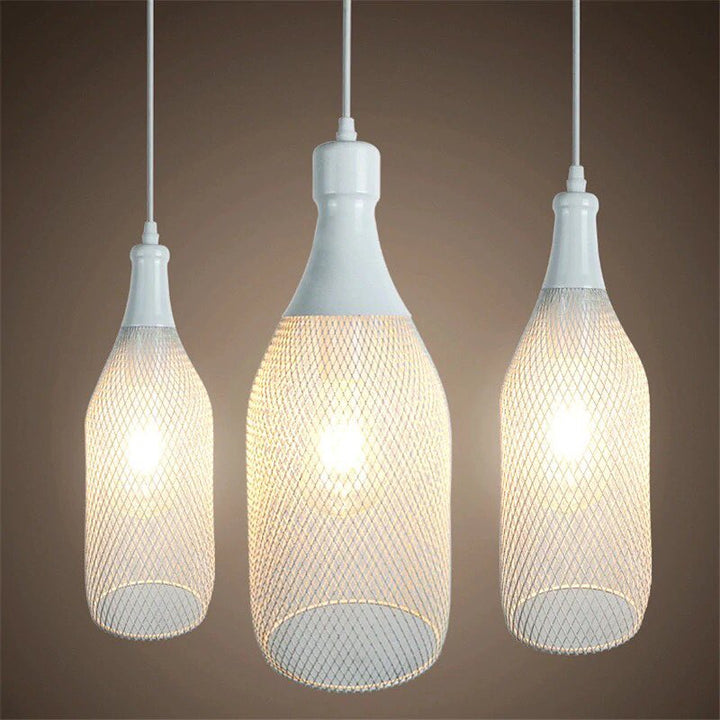 Modern Pendant Light with Mesh Cage Design