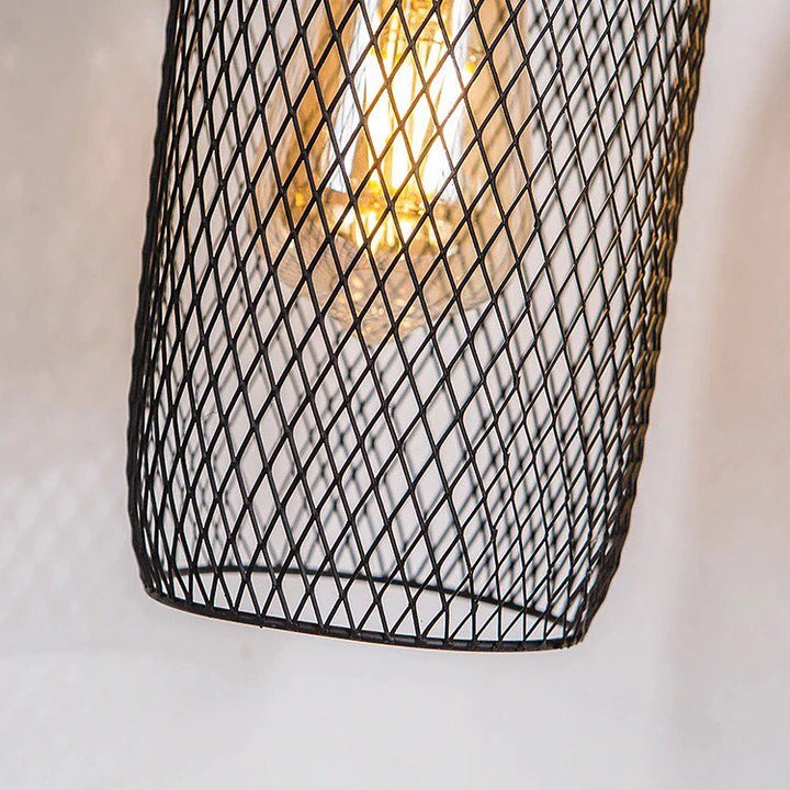 Modern Pendant Light with Mesh Cage Design