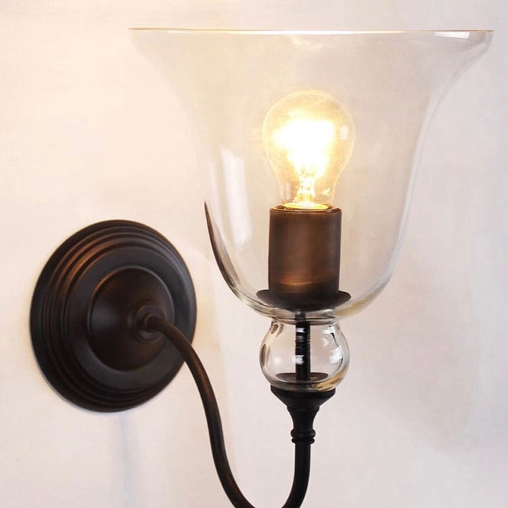 Vintage Wall Light with Glass Bell Shade