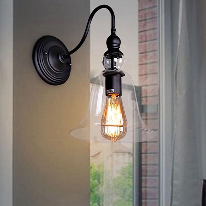 Vintage Wall Light with Glass Bell Shade