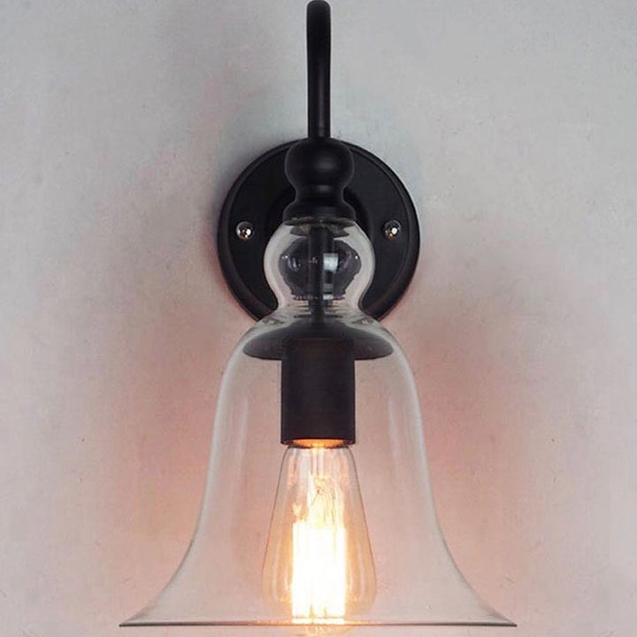 Vintage Wall Light with Glass Bell Shade