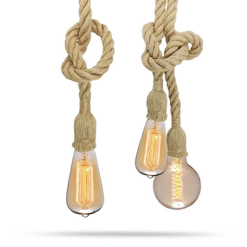 Eglo Rope Rustic Rope Pendant LightsBring a natural, rustic charm to your space ...