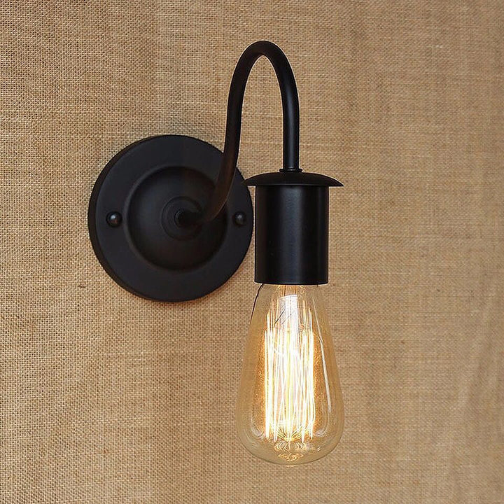 Industrial Wall Sconce with Black Curved Design