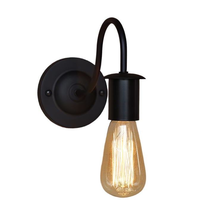 Industrial Wall Sconce with Black Curved Design