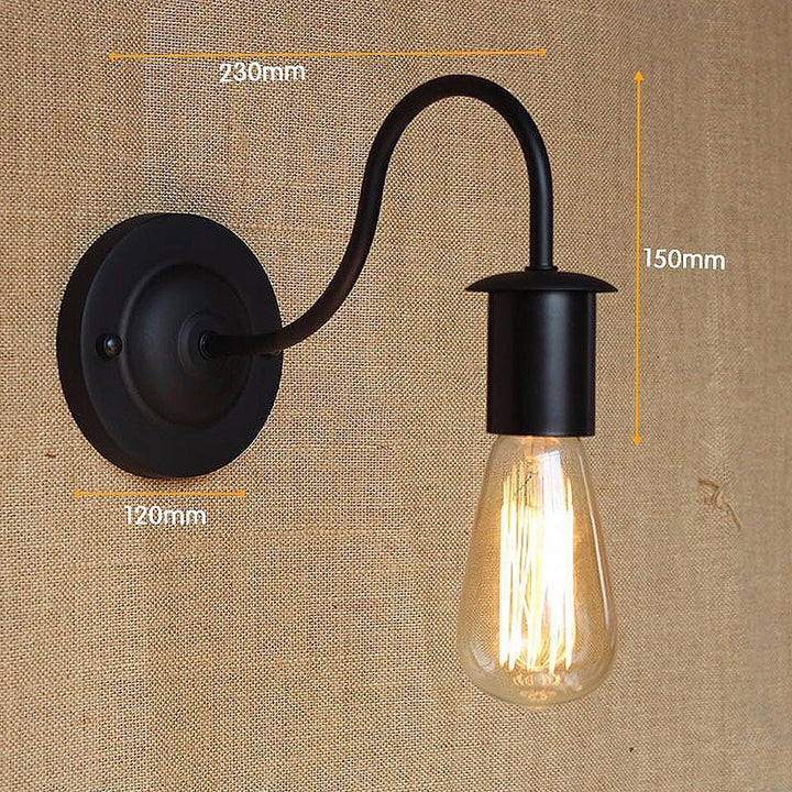 Industrial Wall Sconce with Black Curved Design