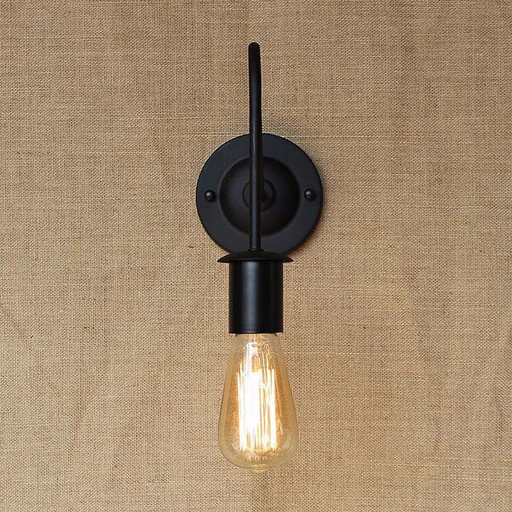 Industrial Wall Sconce with Black Curved Design