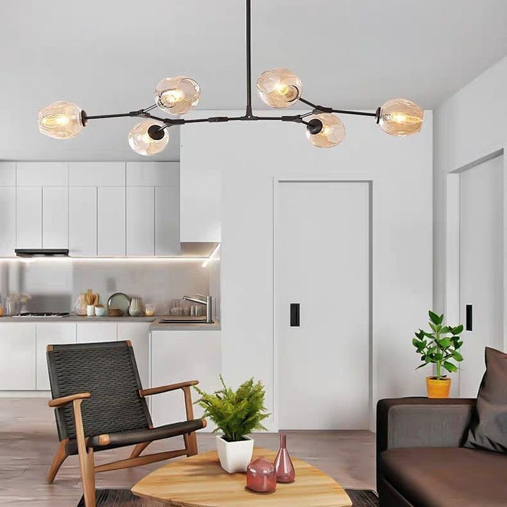 Modern Pendant Light with Irregular Glass Globes