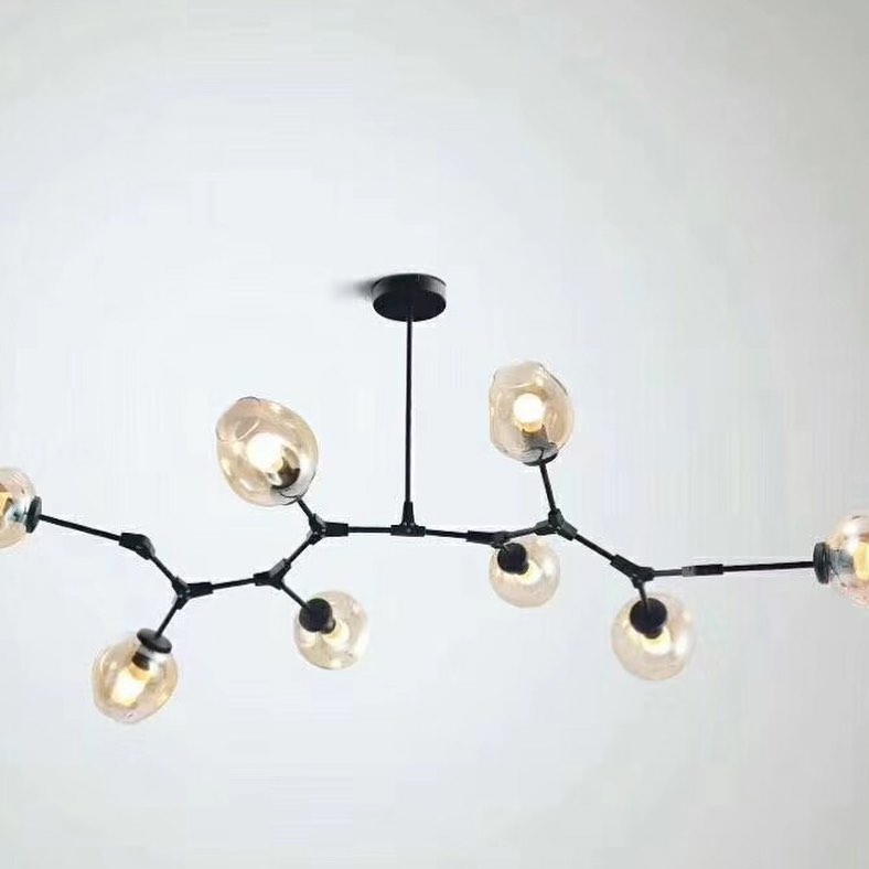 Modern Pendant Light with Irregular Glass Globes