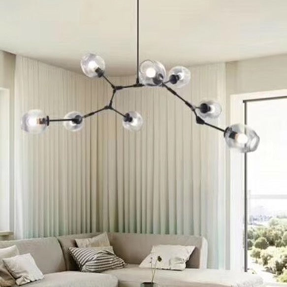 Modern Pendant Light with Irregular Glass Globes