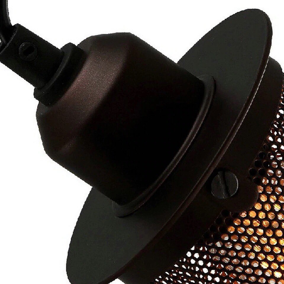 Industrial Black Mesh Cylinder Pendant Light