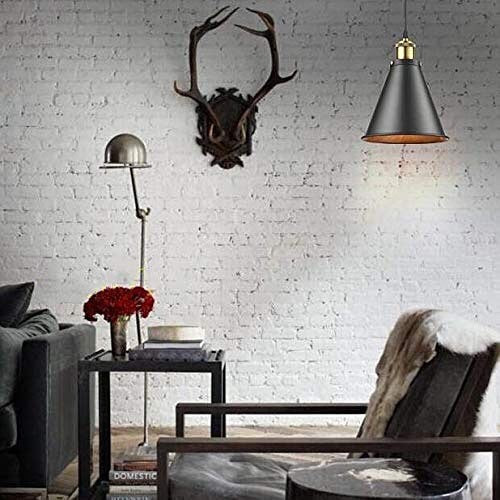 Industrial Pendant Light with Black Cone Shade