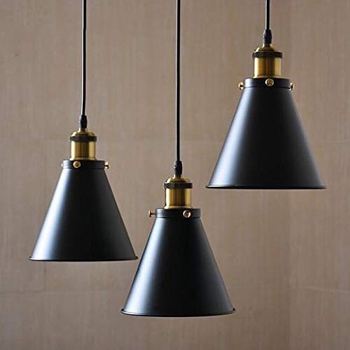 Industrial Pendant Light with Black Cone Shade