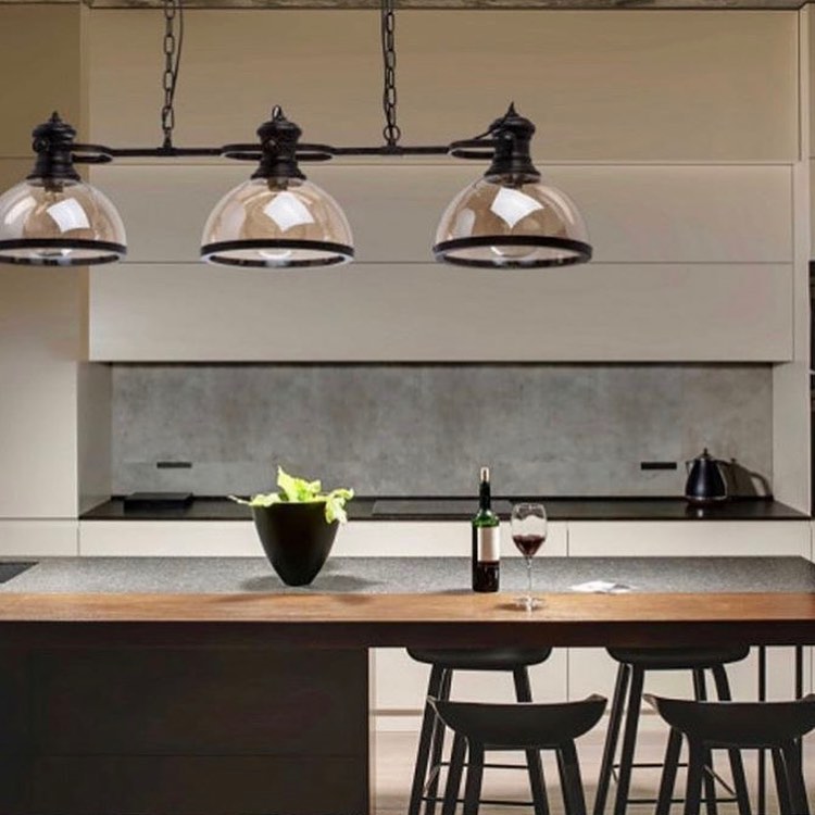 Linear Pendant Light with Glass Shades