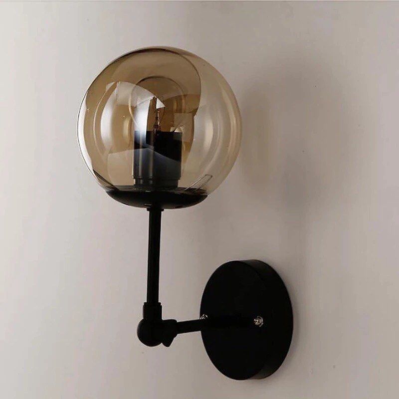 Wall Sconce with Smoky Globe Shade