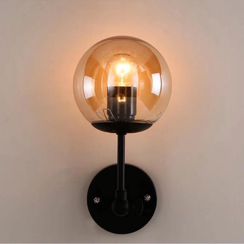 Wall Sconce with Smoky Globe Shade