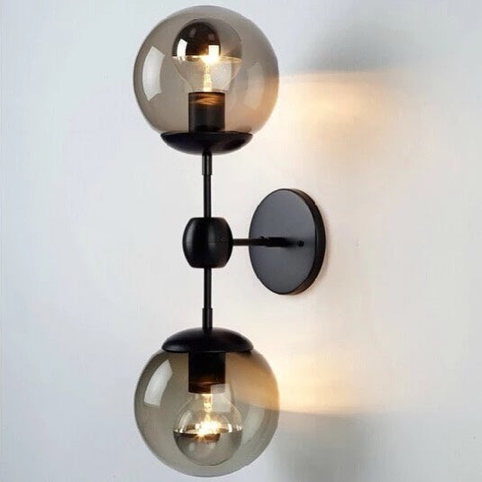 Modern Wall-Mounted Light with Dual Glass Globes