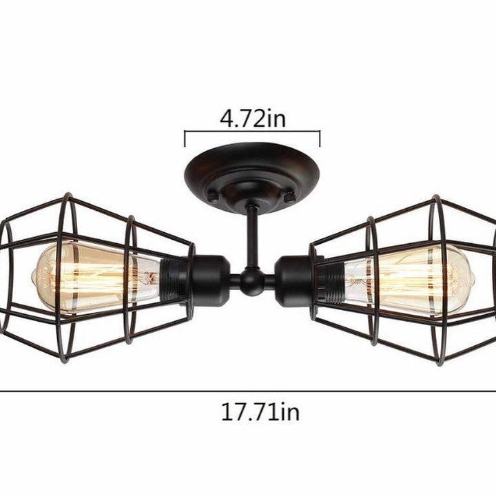 Industrial Wall Sconce Lights with Black Cage Design