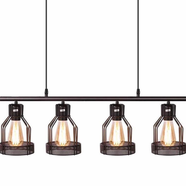 Industrial Pendant Lights with Black and Glass Design