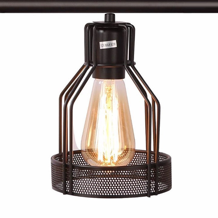 Industrial Pendant Lights with Black and Glass Design