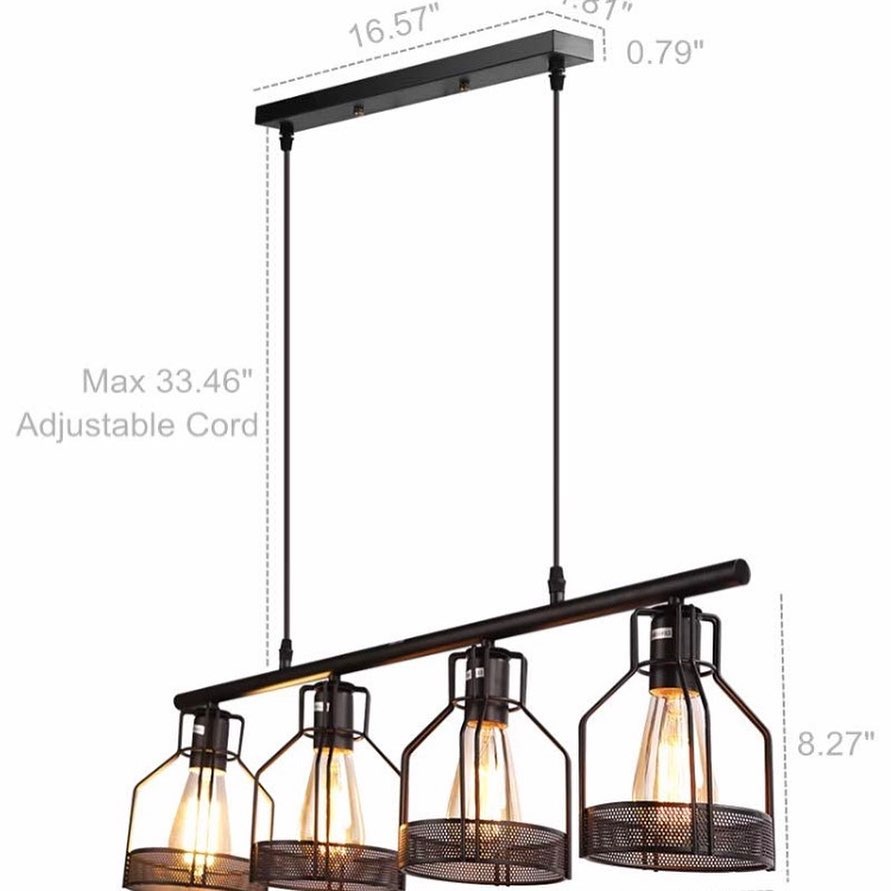 Industrial Pendant Lights with Black and Glass Design