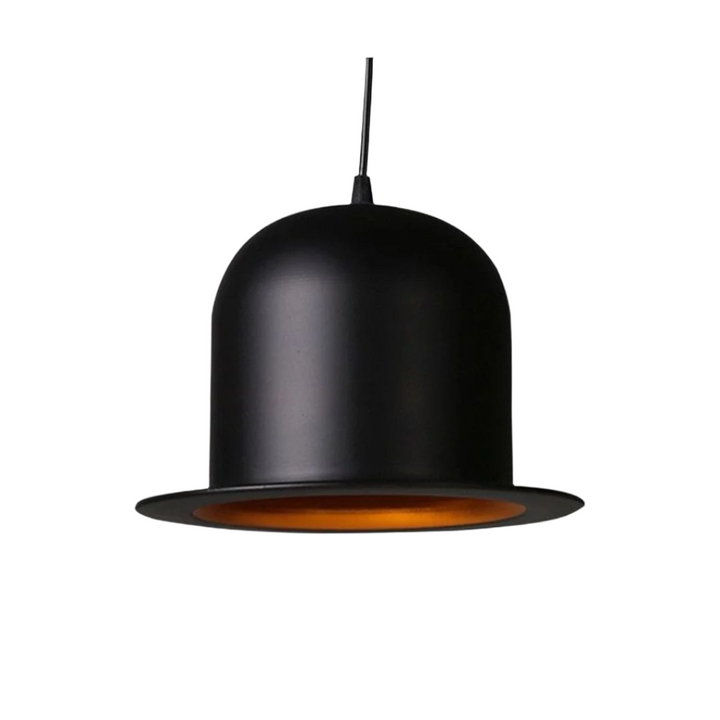 Modern Hat Pendant Lamp with Black Finish