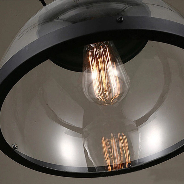 Industrial Pendant Lighting with Clear Glass Domes