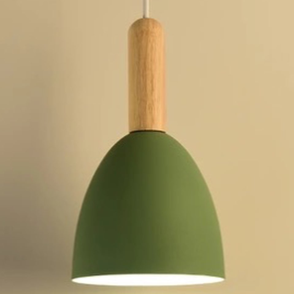 Colorful Modern Pendant Lights with Wooden Accents