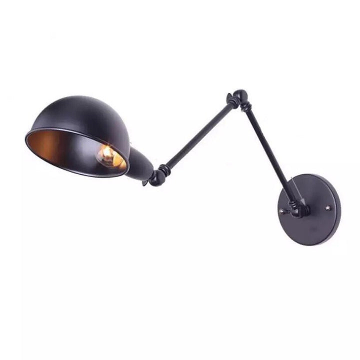 Industrial Adjustable Wall Light with Black and Gold Design