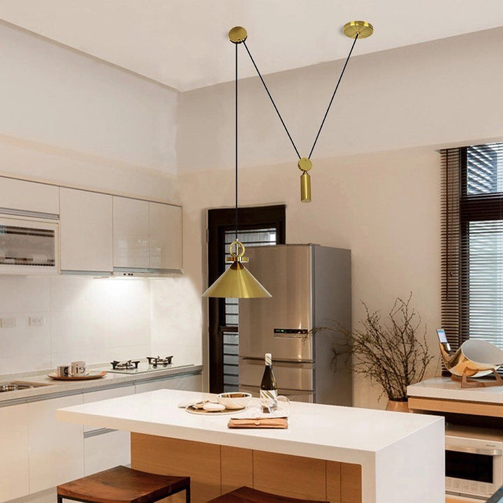 Modern Brass Adjustable Pendant Light